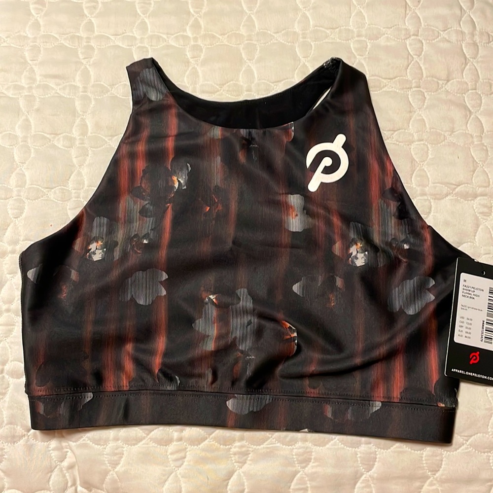 Peloton show up floral crop bra top